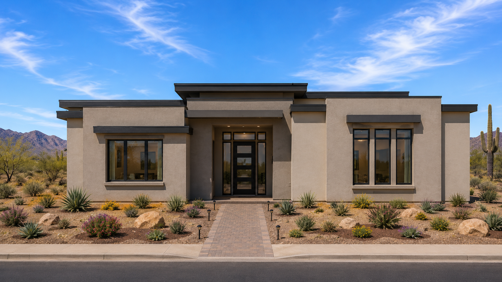 Rendered exterior of the 2045 sq ft Jematell Homes floor plan