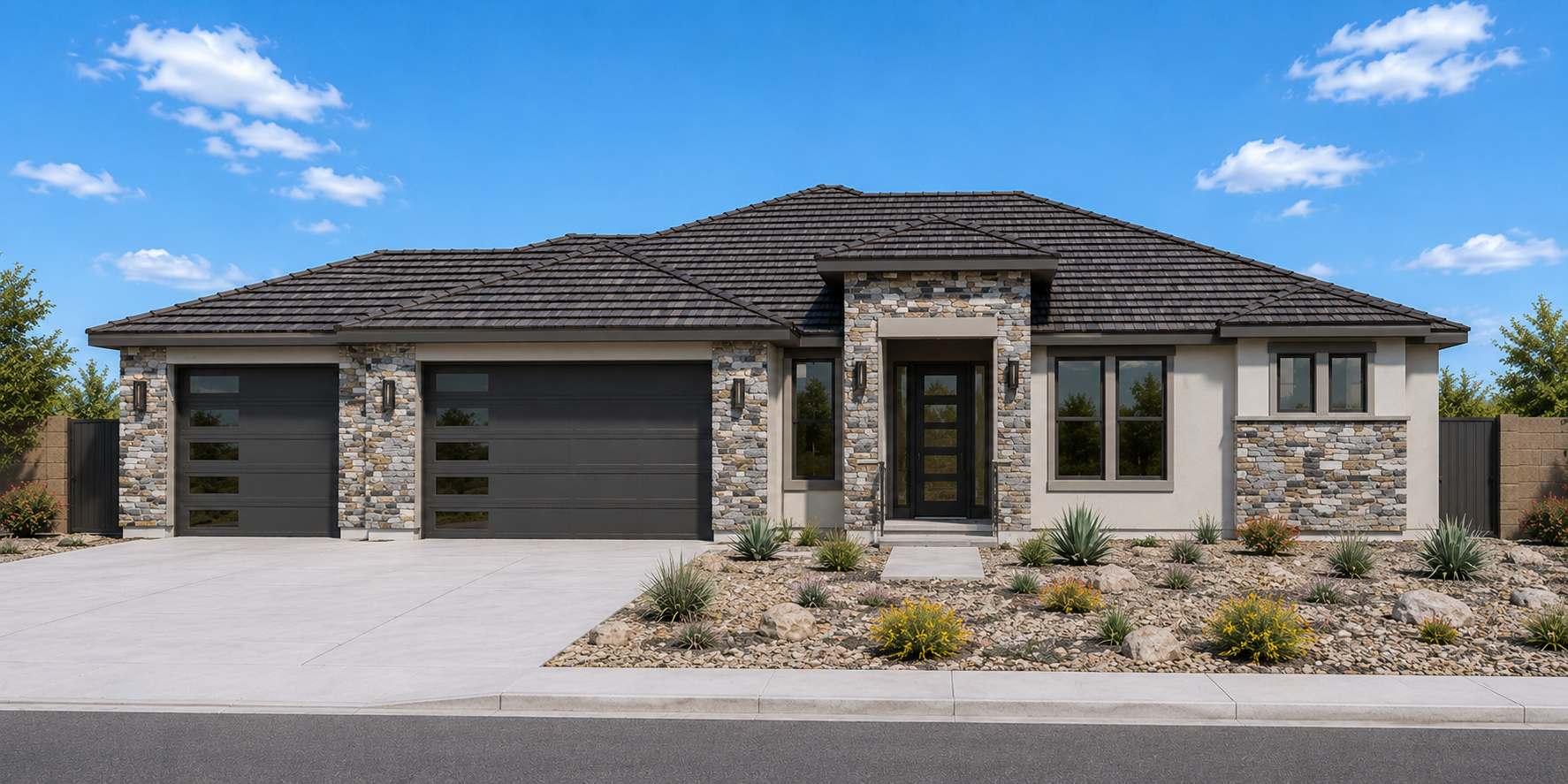 Rendered exterior of the 2616 sq ft Jematell Homes floor plan