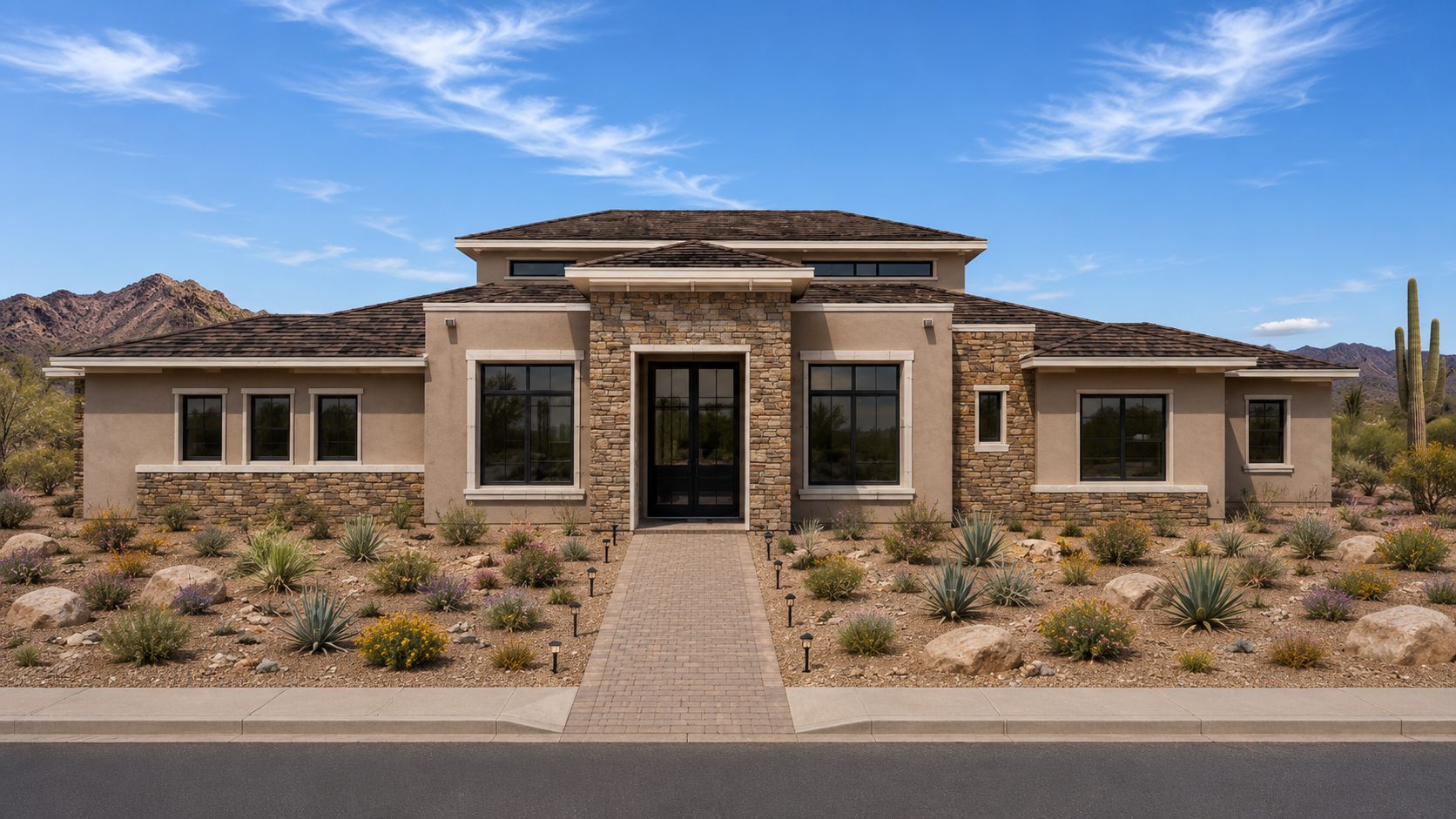 Rendered exterior of the 3094 sq ft Jematell Homes floor plan