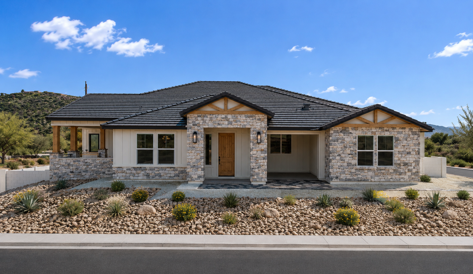 Rendered exterior of the 3610 sq ft Jematell Homes floor plan