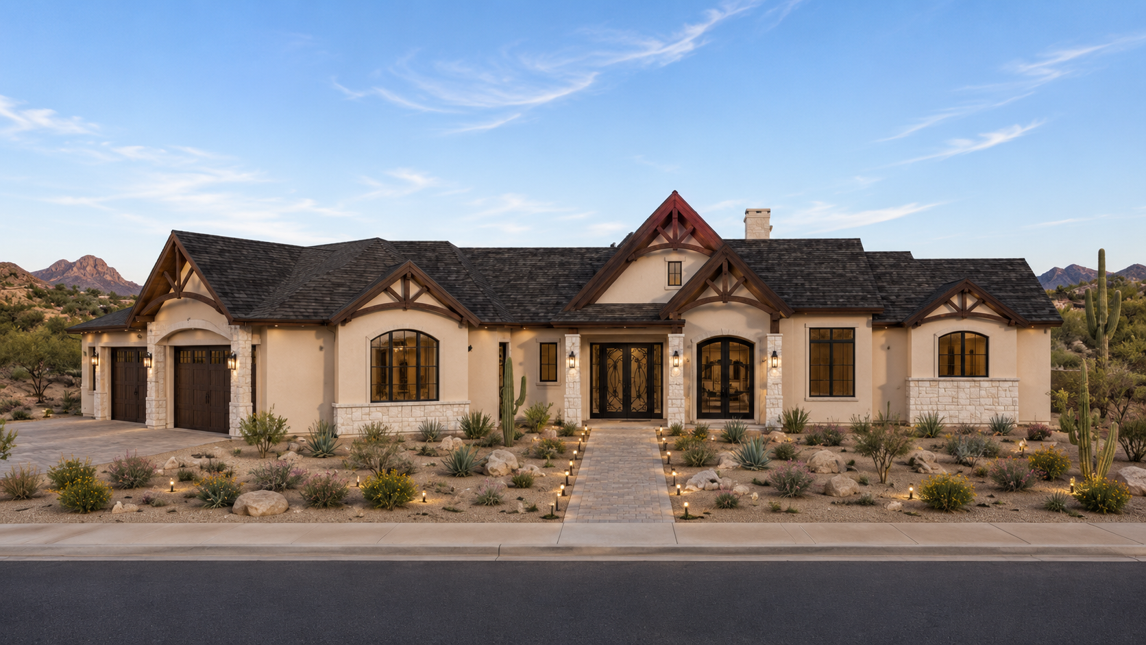 Rendered exterior of the 3970 sq ft Jematell Homes floor plan